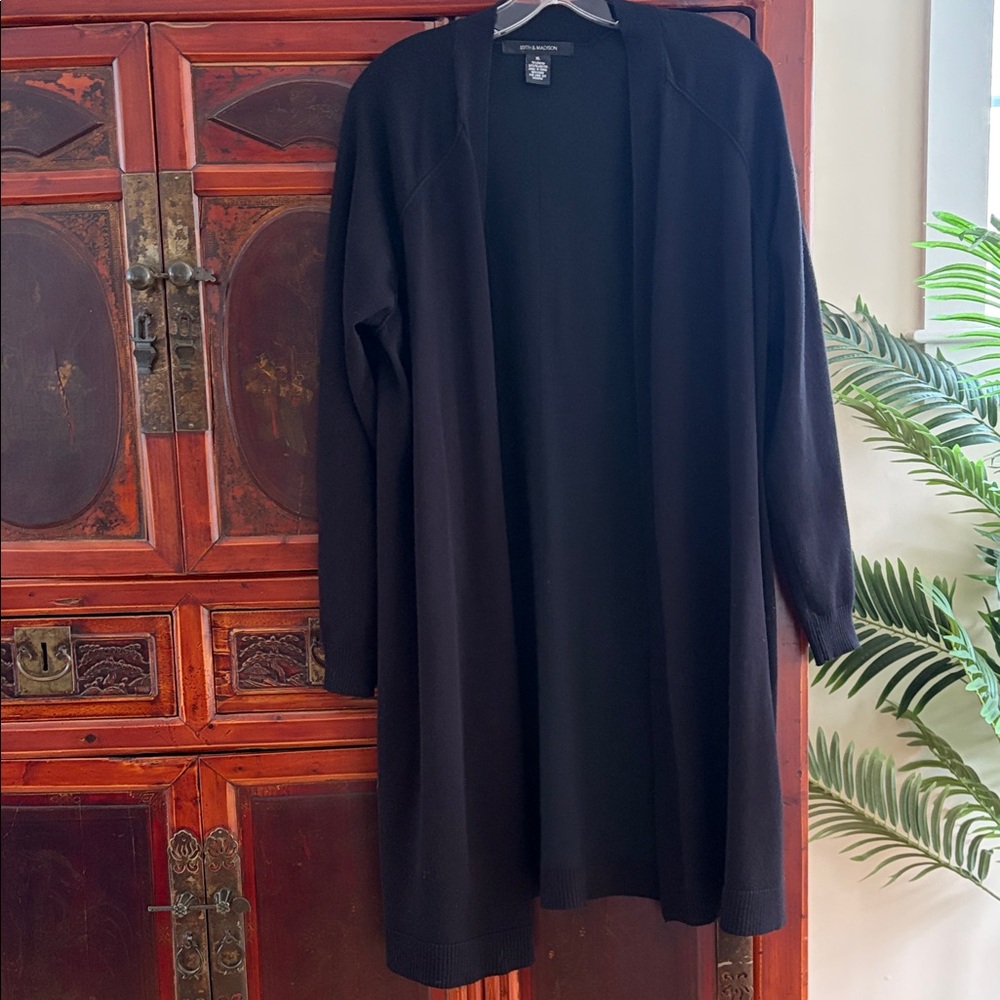 89th & Madison Black Women's full length "coat" sweater